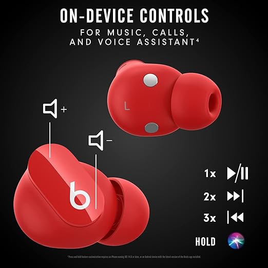 Beats Studio Buds Totally Wireless Noise Cancelling Earphones - Red (Renewed)