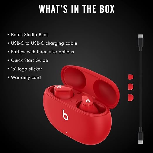 Beats Studio Buds Totally Wireless Noise Cancelling Earphones - Red (Renewed)