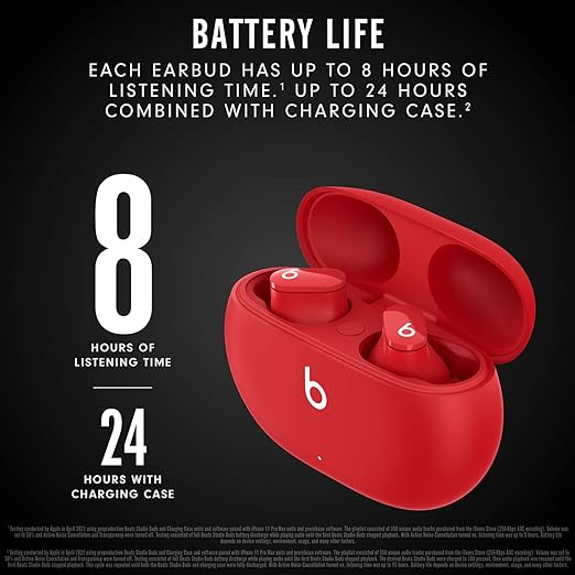 Beats Studio Buds Totally Wireless Noise Cancelling Earphones - Red (Renewed)