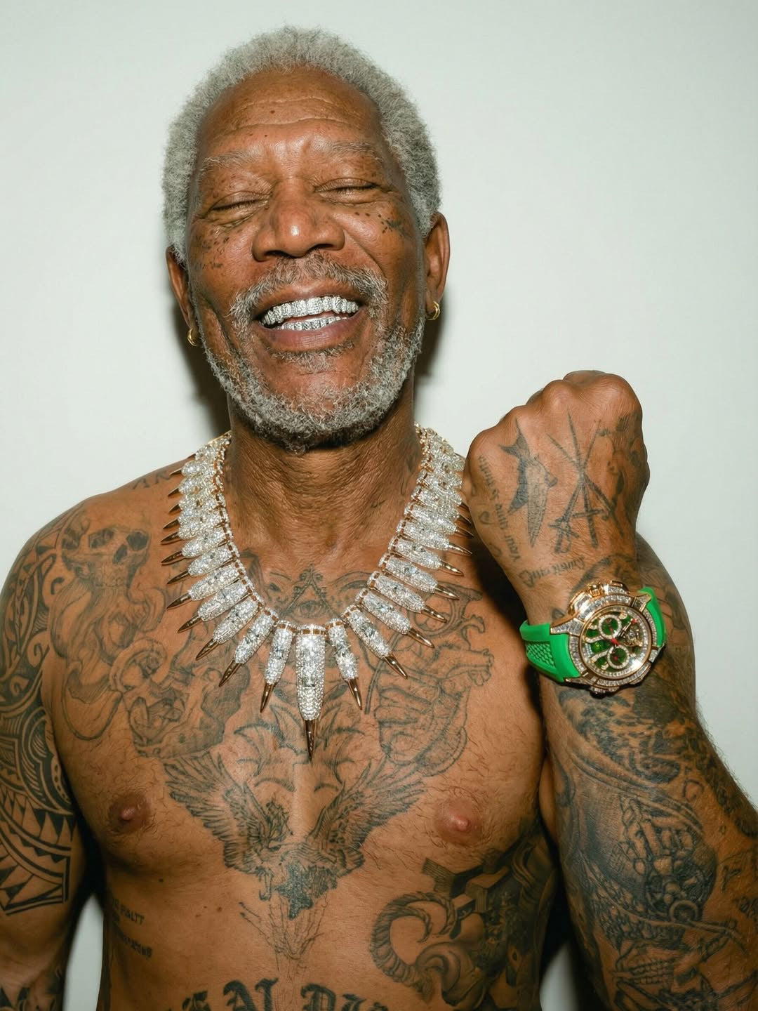 Mo. Freeman — Smiling Senior Tattooed Man Graphic T-Shirt