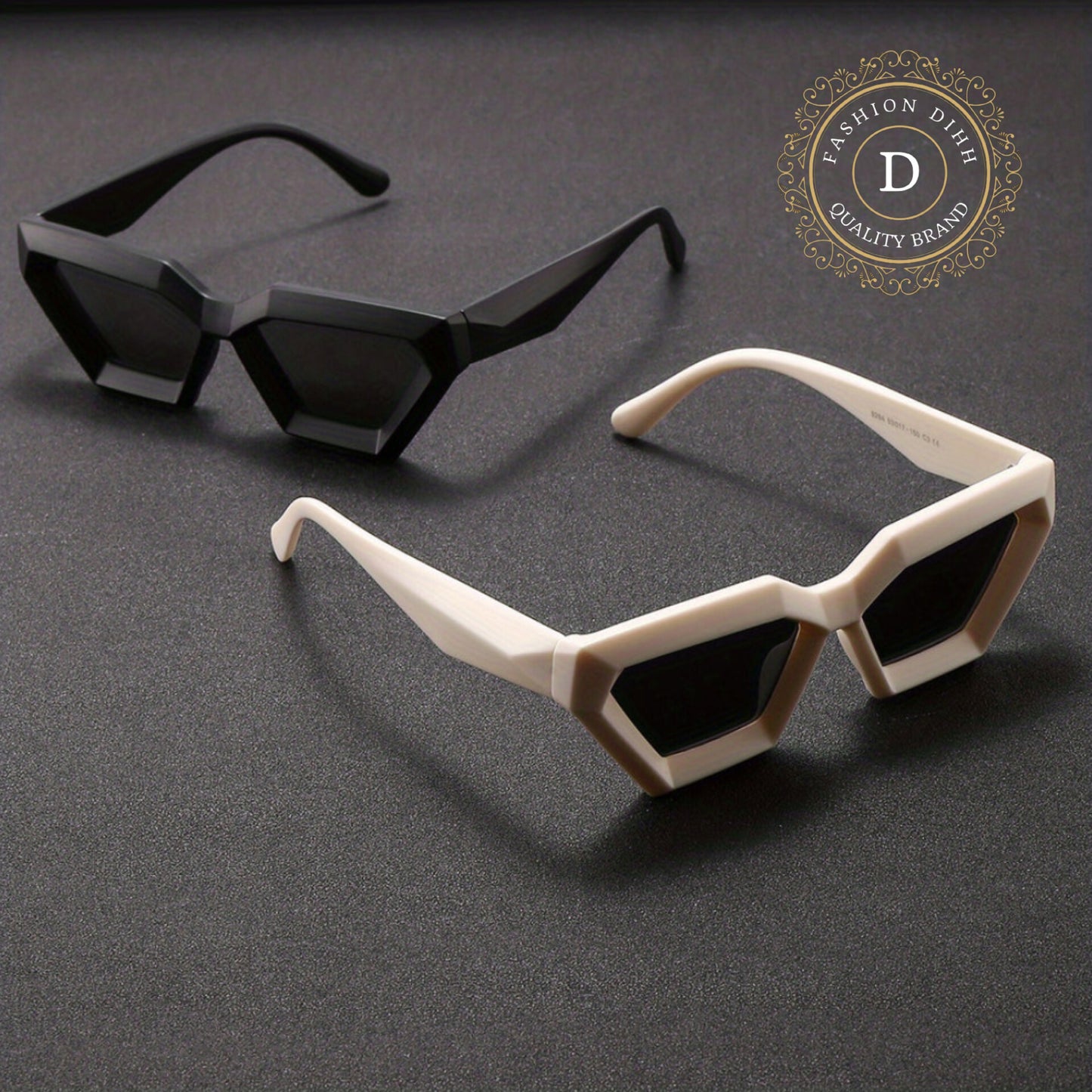 2pairs Men's Fashion Polygon Frame Sunglasses - Cool and Handsome Futuristic Design - Ideal Gift Choice